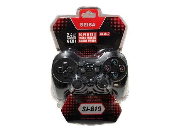 &uu JOYSTICK 6 EN 1 WIRELESS PC PS2 PS3 SJ-819 A BATERIA